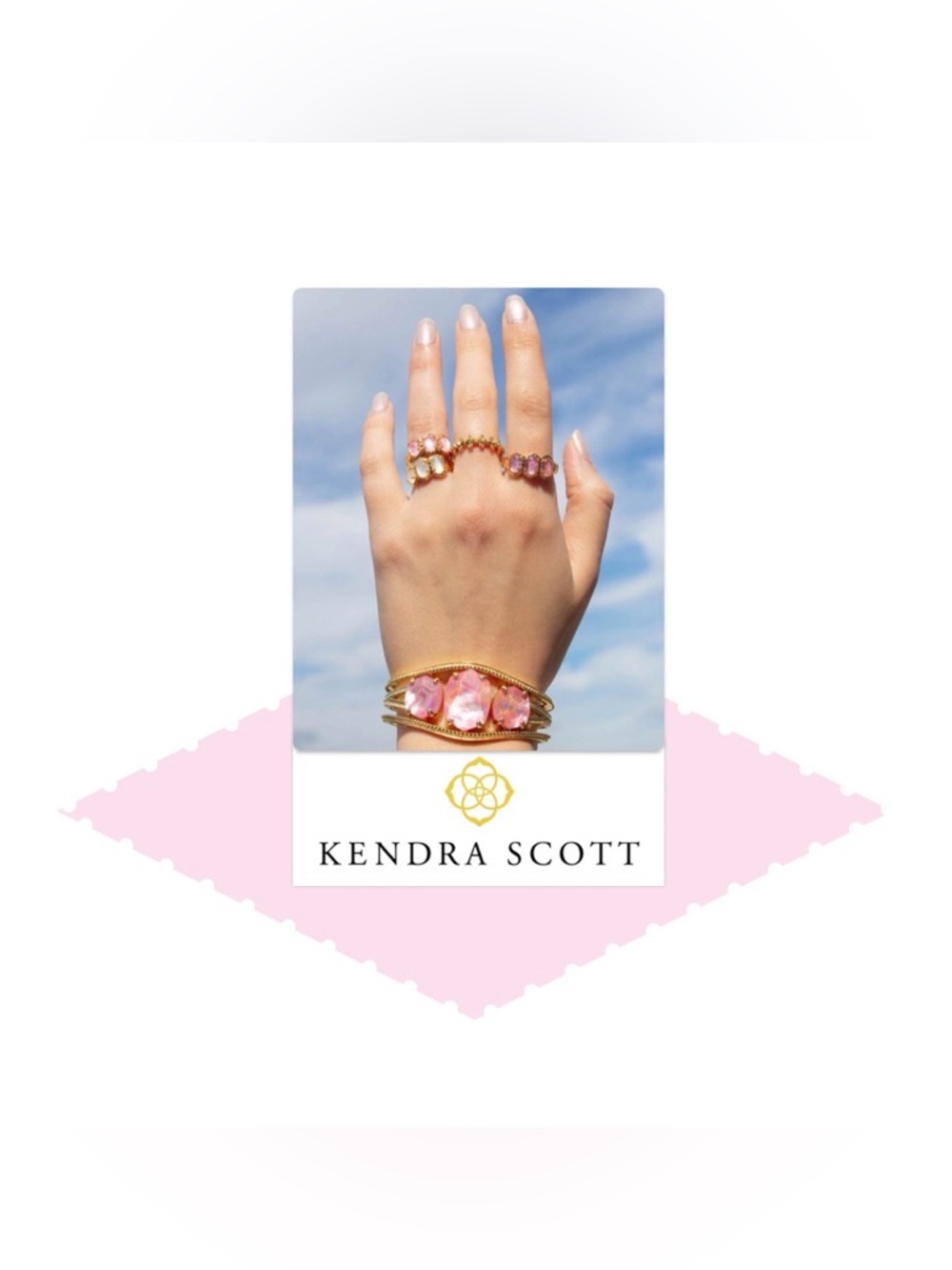 NWT [Kendra Scott] Daphne Statement Gold Cuff Bracelet, Pink Iridescent Abalone - Picture 4 of 12